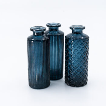 Soliflore bouteille bleu foncé