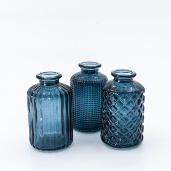 Soliflore bouteille bleu foncé bas