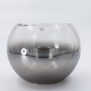 Vase boule verre fumé