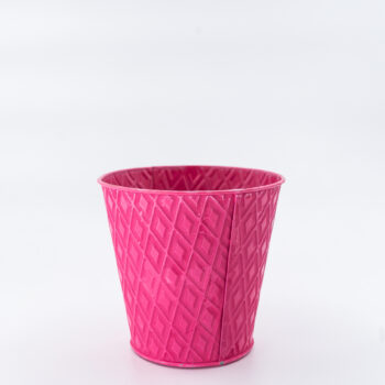 Pot en métal fushia motifs losanges