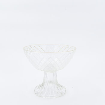 Coupe biseautée sur pied, bord doré - 13cm