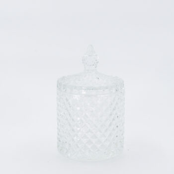 Bonbonnière biseautée cylindrique avec couvercle