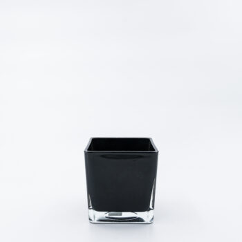 Vase carré en verre noir 10cm