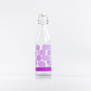 Bouteille en verre à pois mauves ( 1 L)