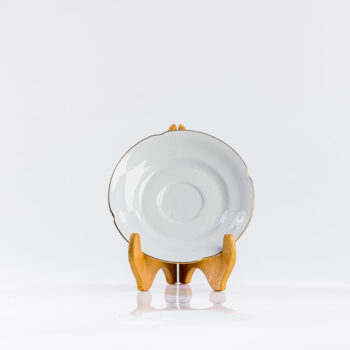 Assiette à café blanche tour doré