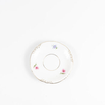 Sous-tasse à café fleurie dépareillée (motifs variables)