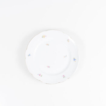 Assiette fleurie dépareillée (motifs variables)