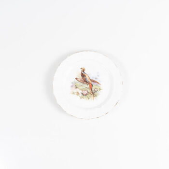 Assiette à dessert avec dessin de faisan