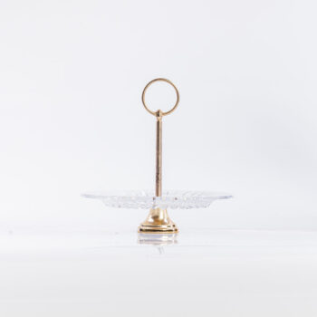 Plateau sur pied doré en métal