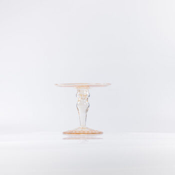 Plateau sur pied en verre doré