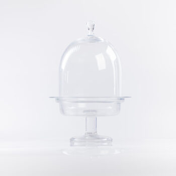 Cloche en verre et socle sur pied