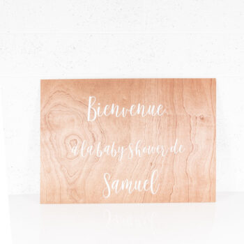 Panneau bienvenue horizontal personnalisé babyshower