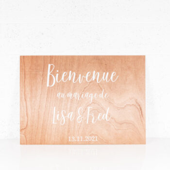 Panneau bienvenue horizontal personnalisé mariage