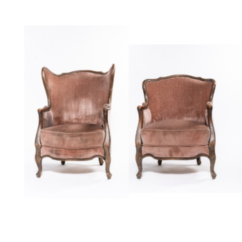 Duo fauteuils vintages velours