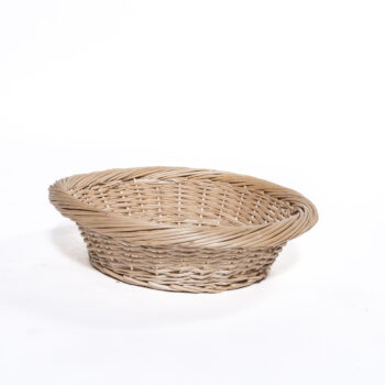Grand panier en osier rond clair