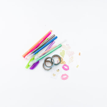 Pack pour livre d'or (bics, stickers et washi tape)