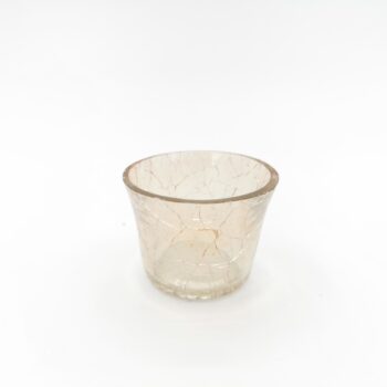 Photophore doré verre brisé dessus évasé