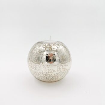 Support à bougie sphère brillant craquelé