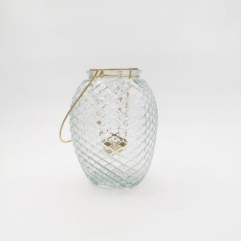 Lanterne en verre en forme de pomme de pin