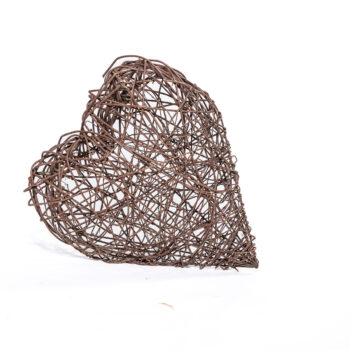 Grand cœur en rotin