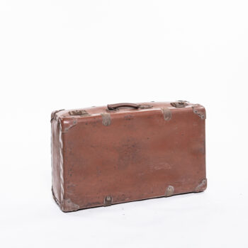 Grande valise vintage en cuir