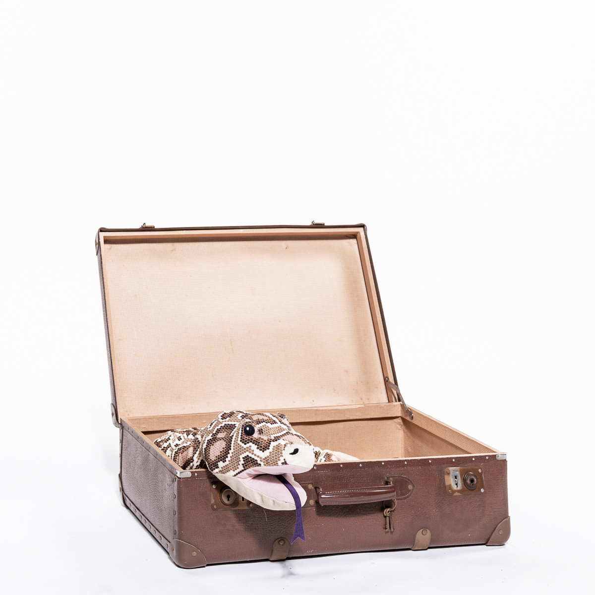 Valise moyenne vintage en cuir – Image 3