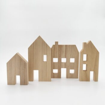 Set de 4 maisons en bois