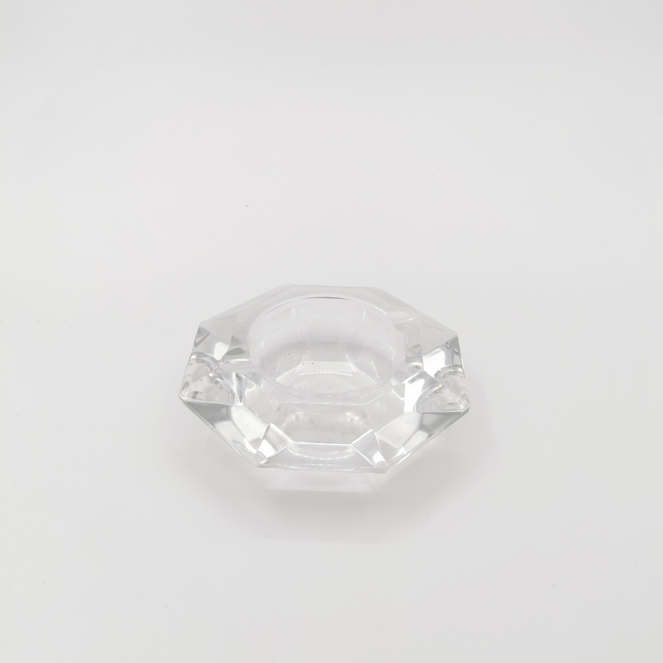 Cendrier en verre octogonal vintage