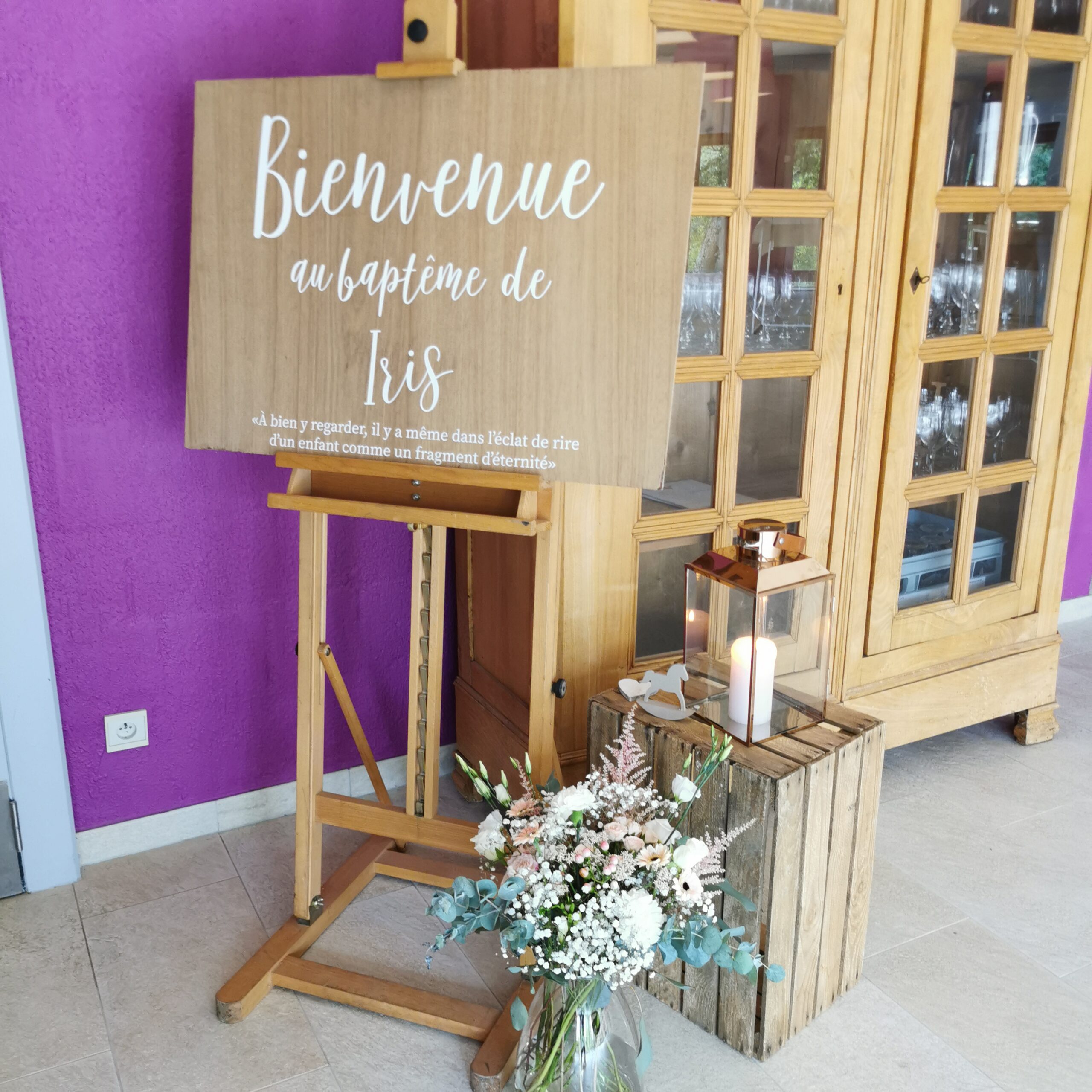 Panneau bienvenue horizontal personnalisé baptême – Image 3