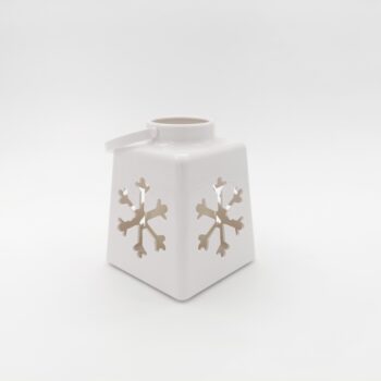 Lanterne blanche flocon avec led