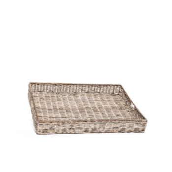 Grand panier plateau en rotin