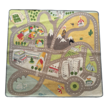 Tapis de jeux circuit de voiture avec montagnes