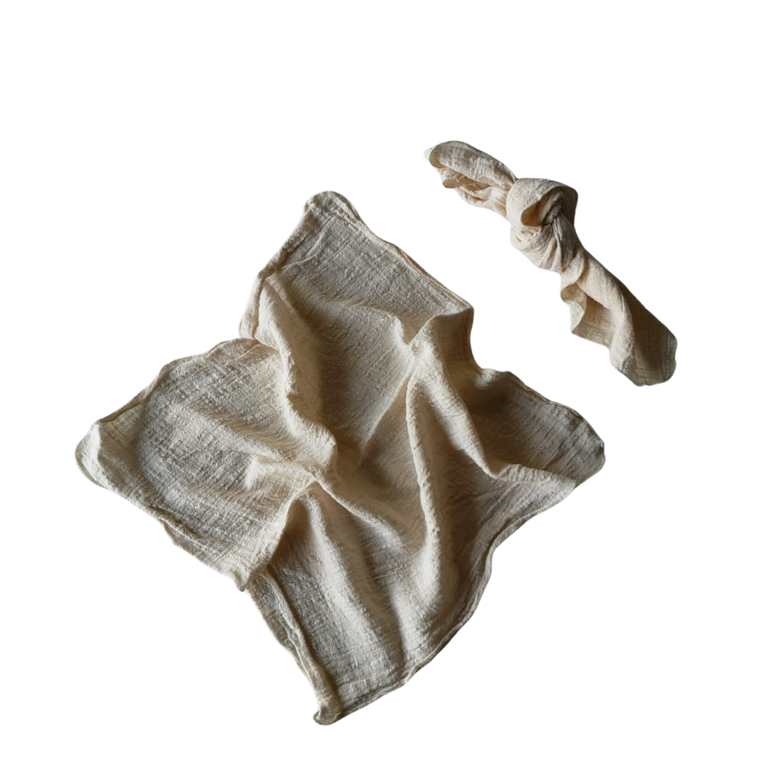 Serviette en coton crème – Image 2