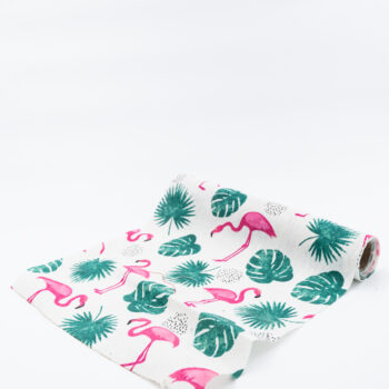 Chemin de table imprimé flamands roses