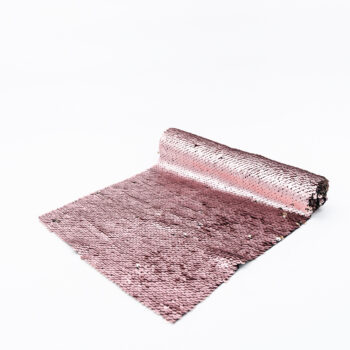 Chemin de table à sequins rose et doré champagne