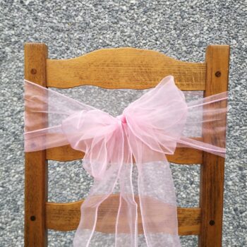 Noeud de chaise organza rose