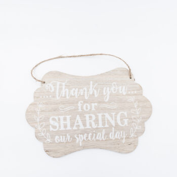 Panneau à suspendre "Thank you for sharing our special day"