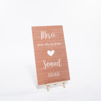 Panneau personnalisé "merci pour votre présence"