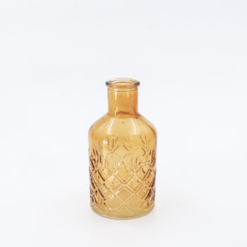 Soliflore cognac caramel à motifs géométriques