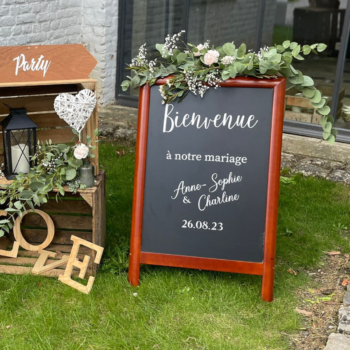 Panneau de bienvenue sandwich en bois