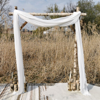 Voilage blanc pour arche 6m40