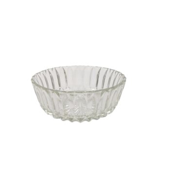 Bol médium en verre avec reliefs géométriques