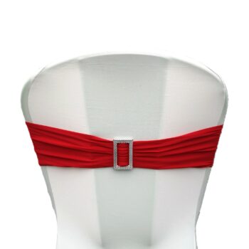 Nœud de chaise Bandeau stretch rouge boucle rectangulaire