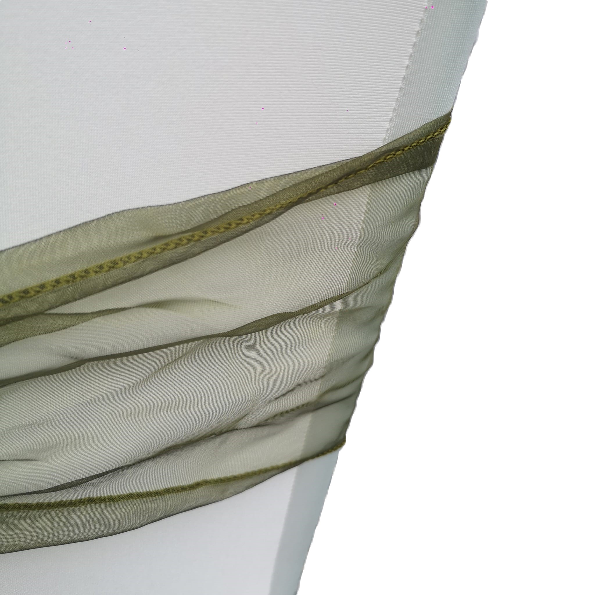 Nœud de chaise organza vert kaki – Image 3