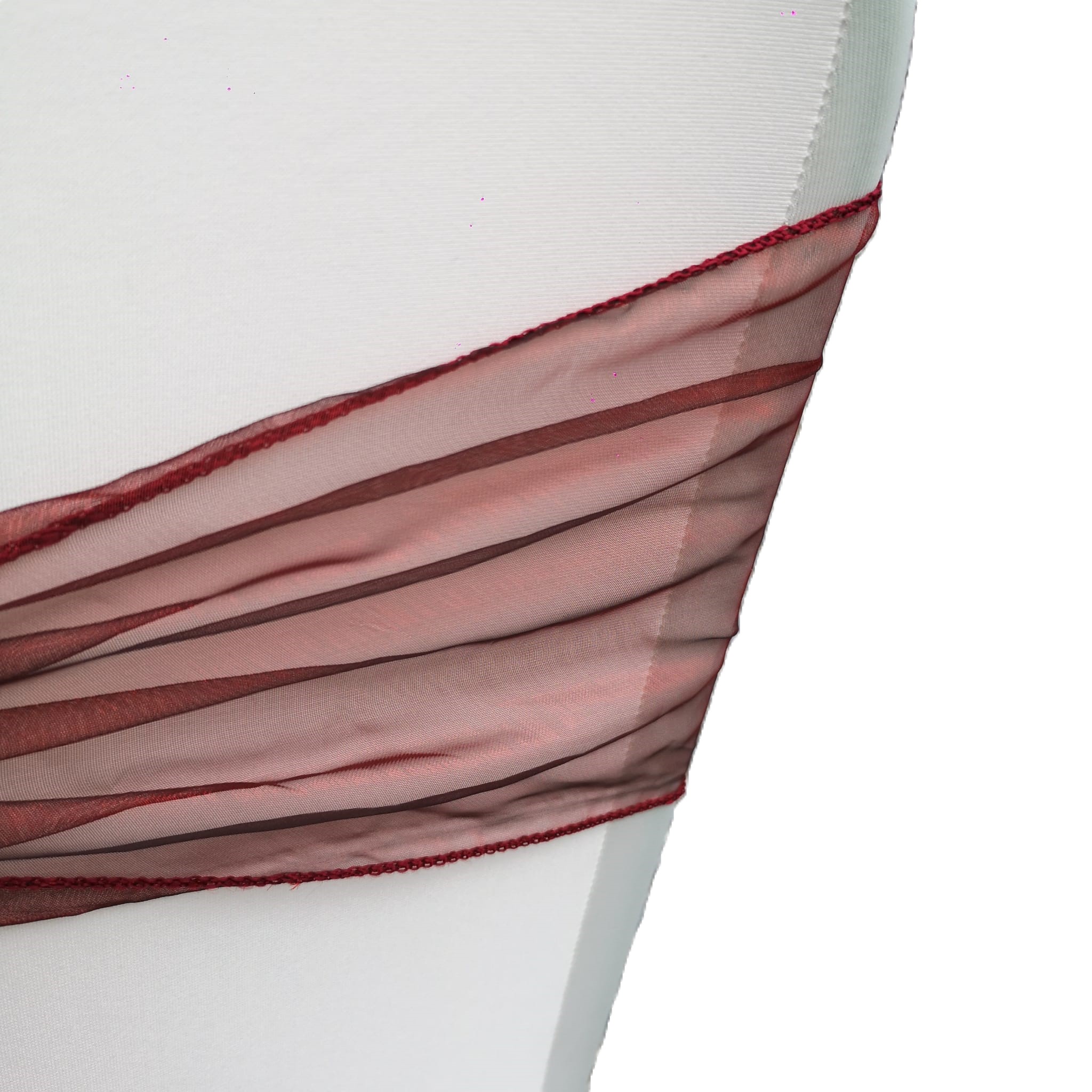 Nœud de chaise organza rouge foncé – Image 3