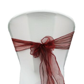 Nœud de chaise organza rouge foncé
