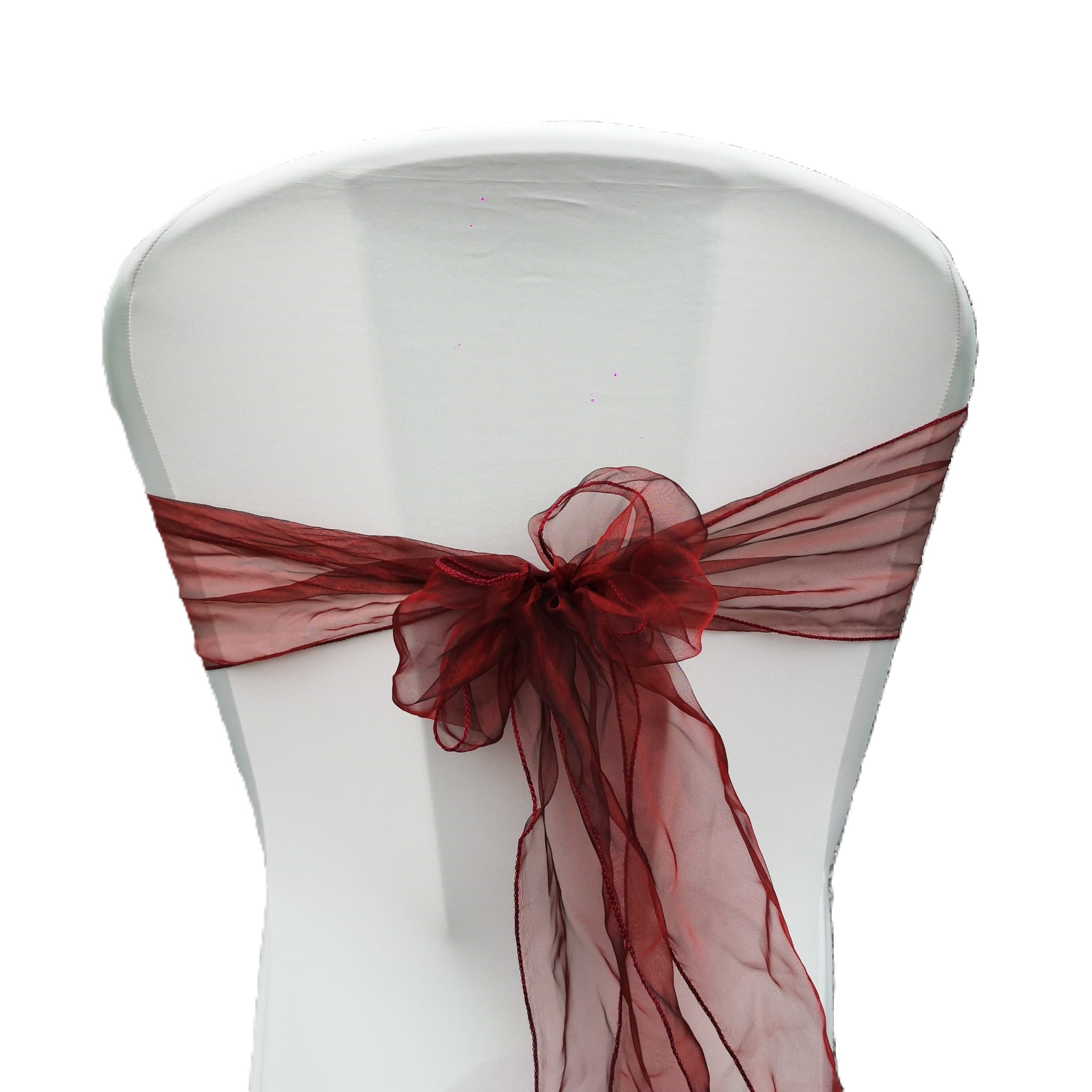 Nœud de chaise organza rouge foncé