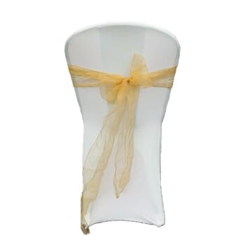 Nœud de chaise organza doré