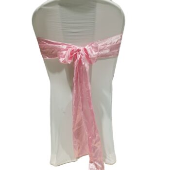 Nœud de chaise satiné rose clair