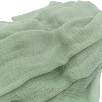 Chemin de table gaze de coton vert sauge
